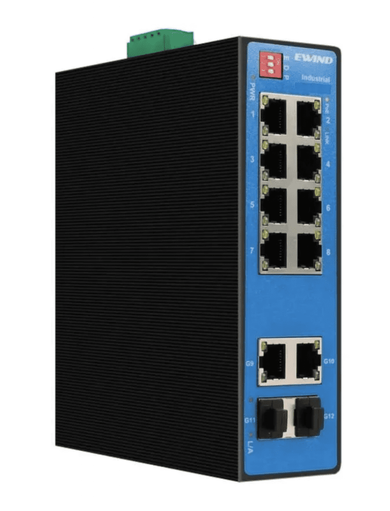 EW-IS1712 - Switch Ethernet Industrial Não Gerencial 12 portas, 8x 10/100M RJ45, 2x 10/100/1000M RJ45, 2x 100/1000M SFP