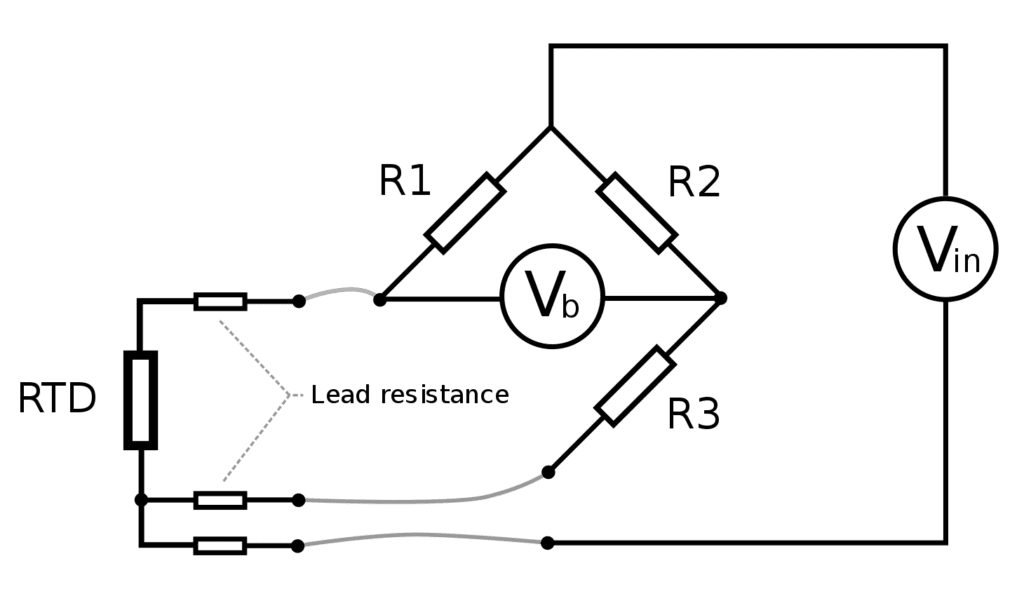Circuito de condicionamento de RTD com 3 fios