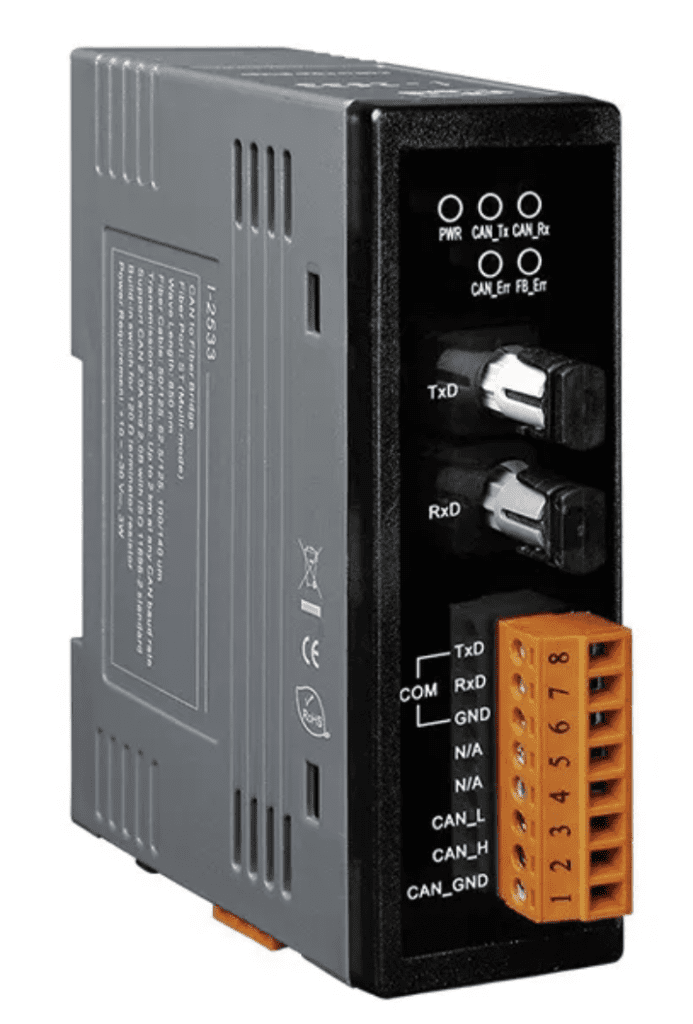 LR-2533 - Módulo Conversor/Ponte CAN para Fibra Ótica Multimodo, Conector ST, 2Km